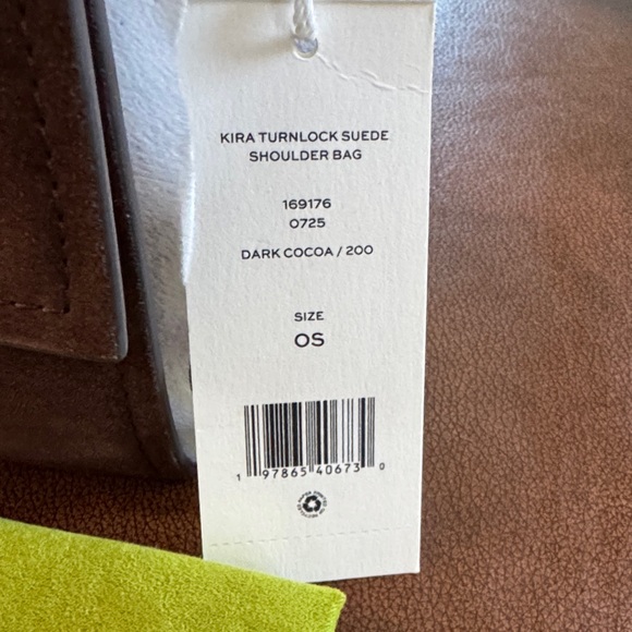 Tory Burch Chocolate Suede Chain Shoulder Bag. - Picture 9 of 10